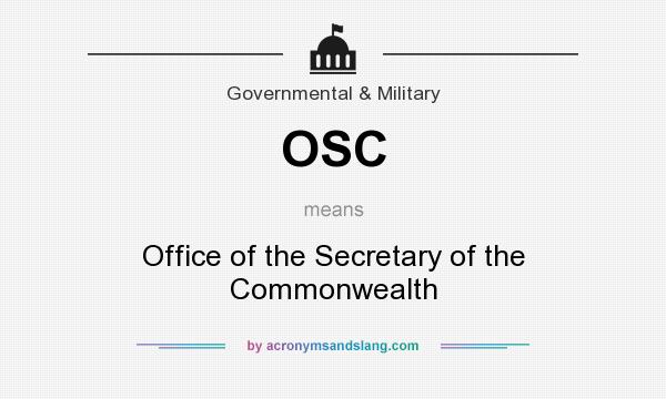 What does OSC mean? It stands for Office of the Secretary of the Commonwealth