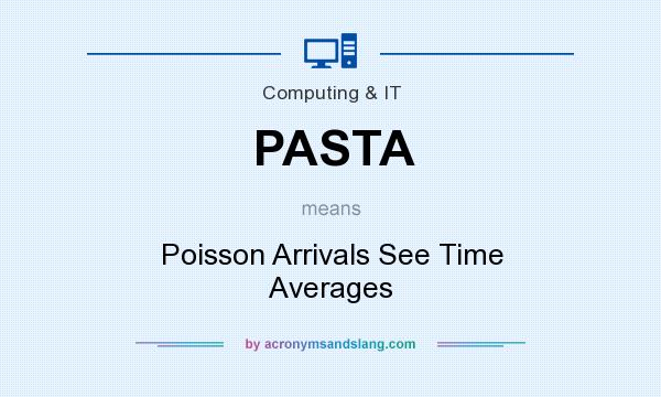 What does PASTA mean? It stands for Poisson Arrivals See Time Averages