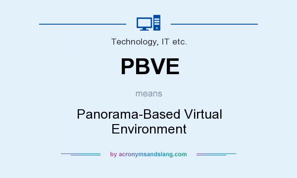 What does PBVE mean? It stands for Panorama-Based Virtual Environment