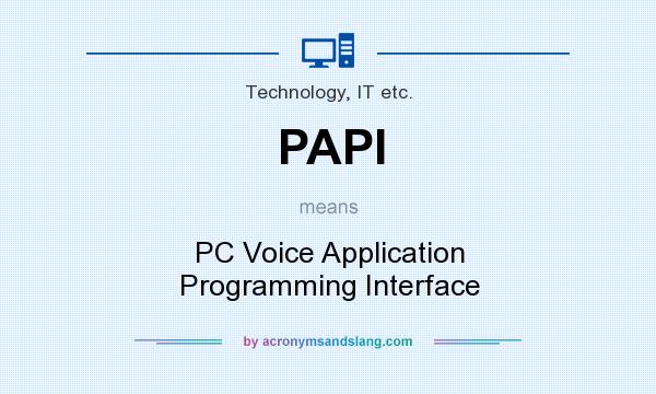 What does PAPI mean? It stands for PC Voice Application Programming Interface