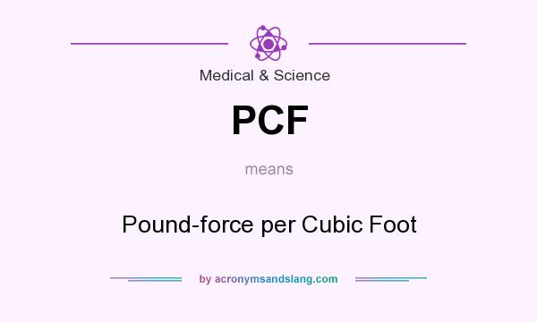 What does PCF mean? It stands for Pound-force per Cubic Foot