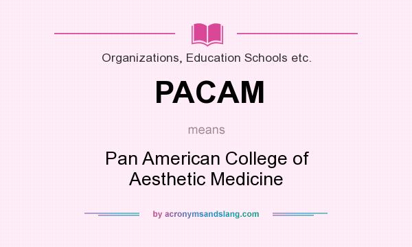 What does PACAM mean? It stands for Pan American College of Aesthetic Medicine