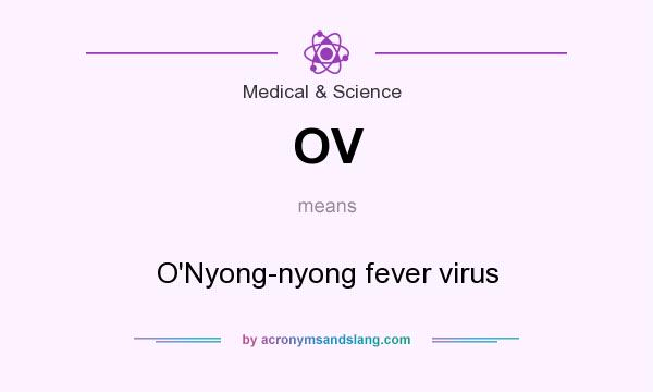 What does OV mean? It stands for O`Nyong-nyong fever virus