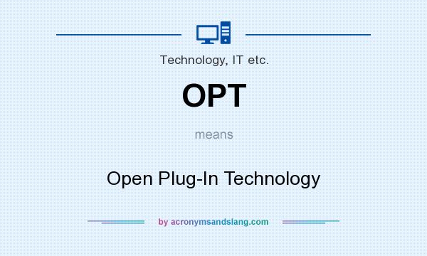 What does OPT mean? It stands for Open Plug-In Technology