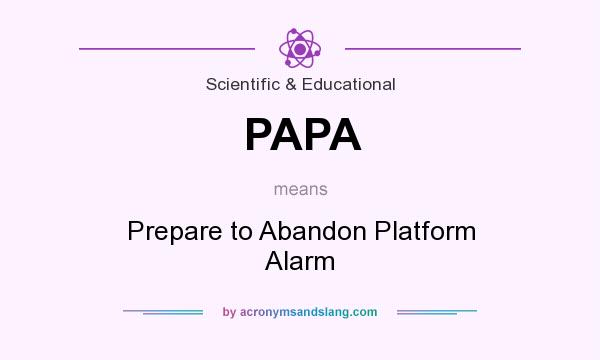 What does PAPA mean? It stands for Prepare to Abandon Platform Alarm