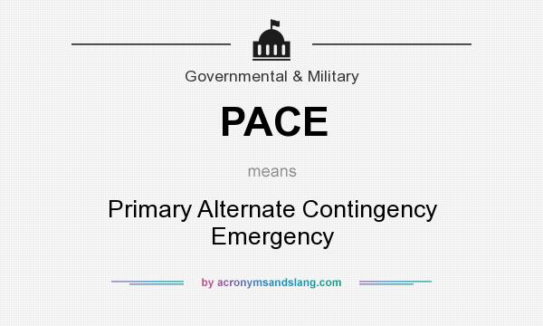 What does PACE mean? It stands for Primary Alternate Contingency Emergency