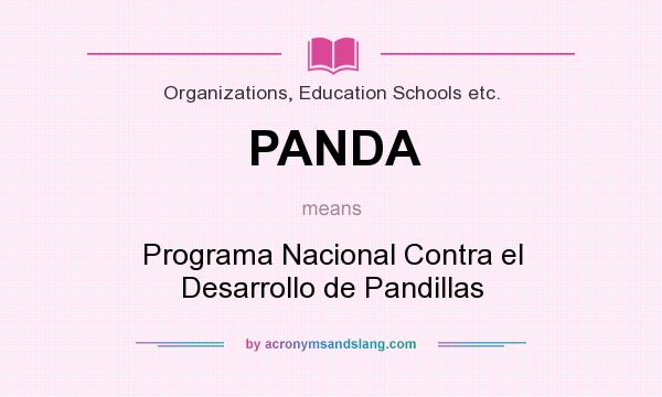 What does PANDA mean? It stands for Programa Nacional Contra el Desarrollo de Pandillas