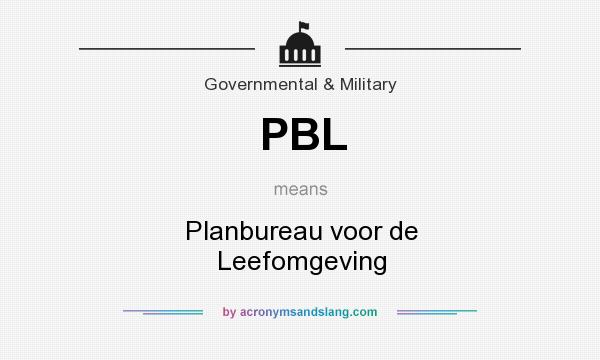 What does PBL mean? It stands for Planbureau voor de Leefomgeving