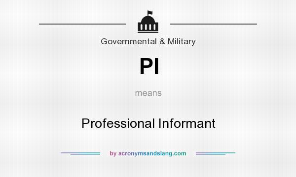 What does PI mean? It stands for Professional Informant