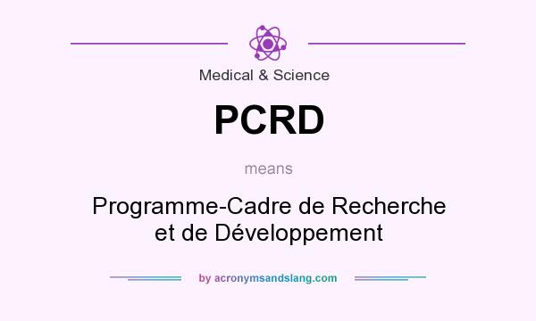 What does PCRD mean? It stands for Programme-Cadre de Recherche et de Développement