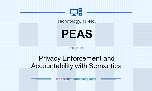 What does PEAS mean? It stands for Privacy Enforcement and Accountability with Semantics