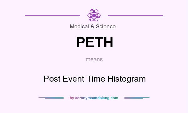 What does PETH mean? It stands for Post Event Time Histogram
