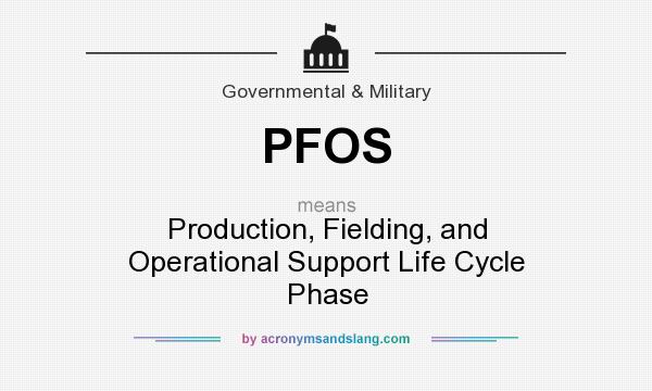 What does PFOS mean? It stands for Production, Fielding, and Operational Support Life Cycle Phase