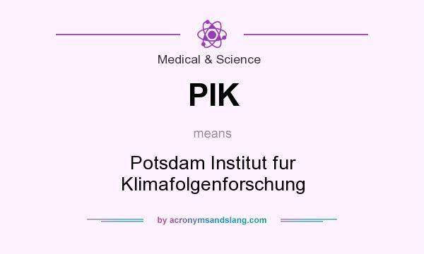 What does PIK mean? It stands for Potsdam Institut fur Klimafolgenforschung