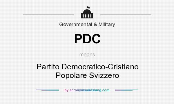 What does PDC mean? It stands for Partito Democratico-Cristiano Popolare Svizzero