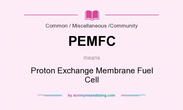 What does PEMFC mean? It stands for Proton Exchange Membrane Fuel Cell
