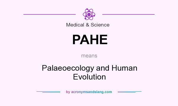 What does PAHE mean? It stands for Palaeoecology and Human Evolution