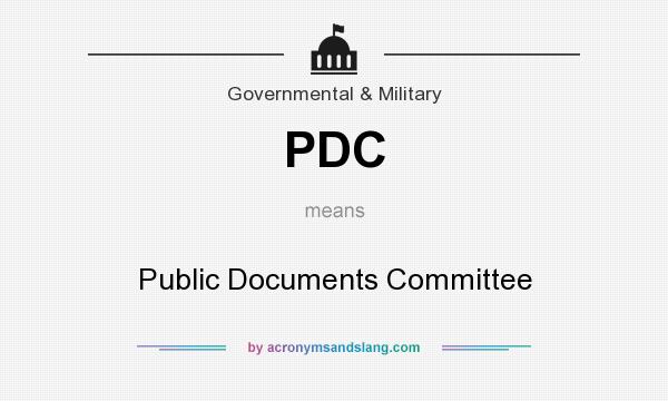 What does PDC mean? It stands for Public Documents Committee