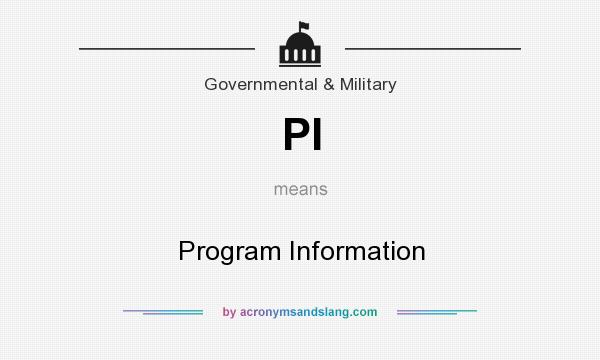 What does PI mean? It stands for Program Information