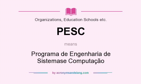 What does PESC mean? It stands for Programa de Engenharia de Sistemase Computação