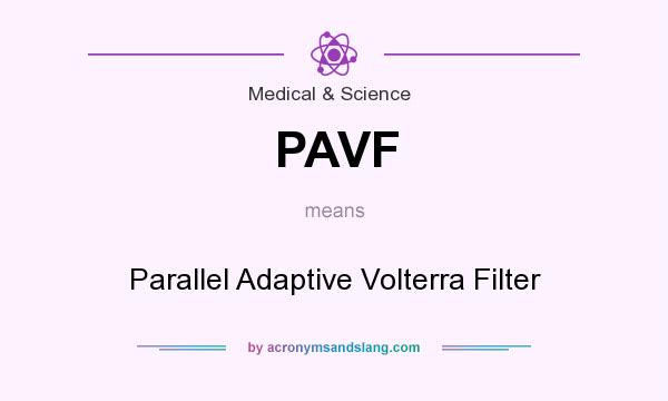 What does PAVF mean? It stands for Parallel Adaptive Volterra Filter