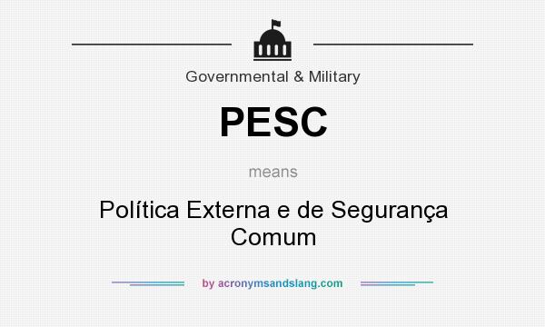 What does PESC mean? It stands for Política Externa e de Segurança Comum