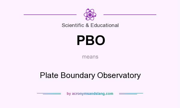 What does PBO mean? It stands for Plate Boundary Observatory