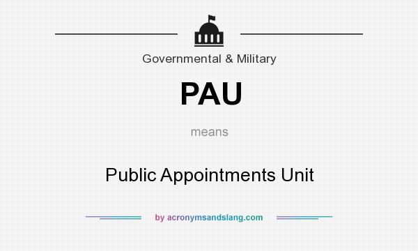What does PAU mean? It stands for Public Appointments Unit