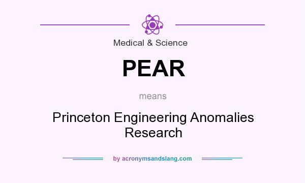 What does PEAR mean? It stands for Princeton Engineering Anomalies Research