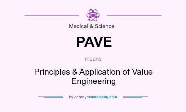 What does PAVE mean? It stands for Principles & Application of Value Engineering