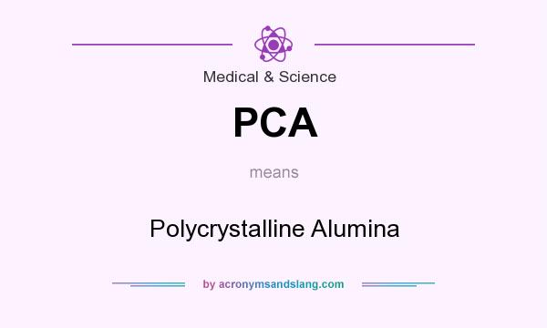 What does PCA mean? It stands for Polycrystalline Alumina