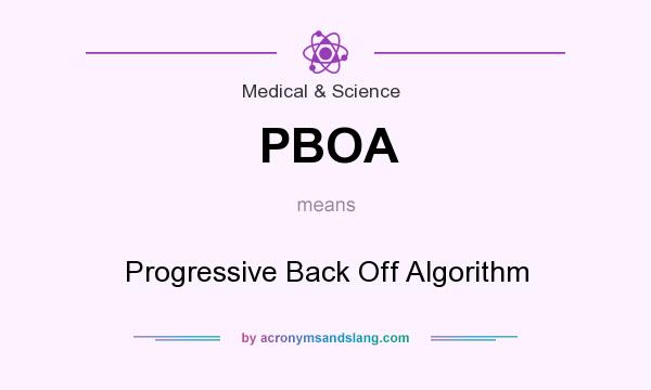 What does PBOA mean? It stands for Progressive Back Off Algorithm