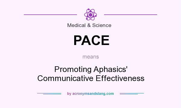 What does PACE mean? It stands for Promoting Aphasics` Communicative Effectiveness