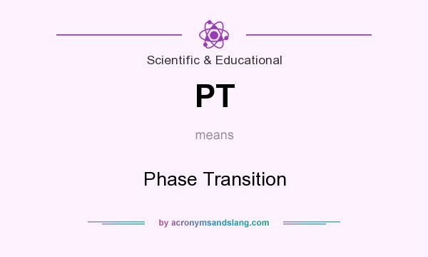 What does PT mean? It stands for Phase Transition