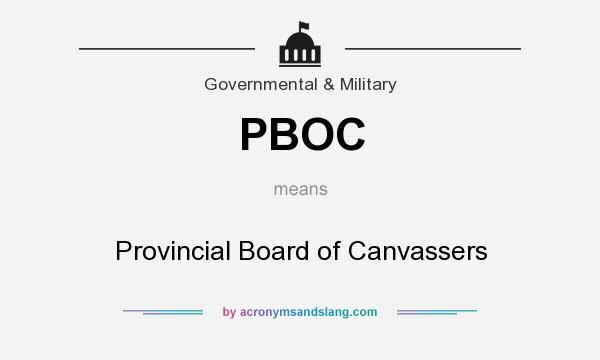 What does PBOC mean? It stands for Provincial Board of Canvassers