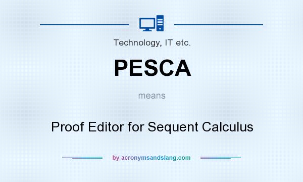 What does PESCA mean? It stands for Proof Editor for Sequent Calculus