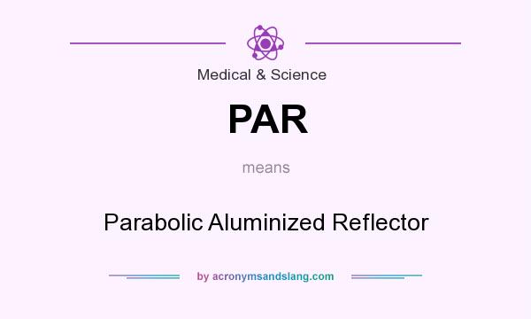 What does PAR mean? It stands for Parabolic Aluminized Reflector
