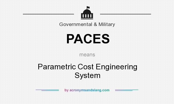 What does PACES mean? It stands for Parametric Cost Engineering System