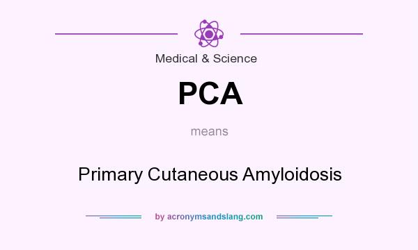 What does PCA mean? It stands for Primary Cutaneous Amyloidosis