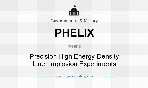 What does PHELIX mean? It stands for Precision High Energy-Density Liner Implosion Experiments