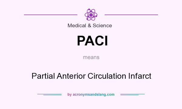 What does PACI mean? It stands for Partial Anterior Circulation Infarct