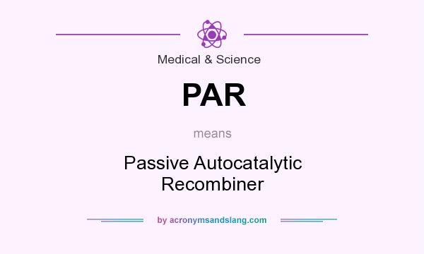 What does PAR mean? It stands for Passive Autocatalytic Recombiner