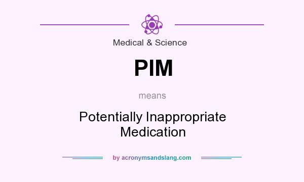 What does PIM mean? It stands for Potentially Inappropriate Medication