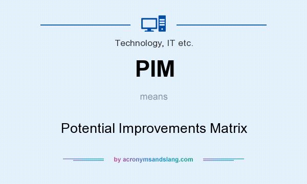 What does PIM mean? It stands for Potential Improvements Matrix