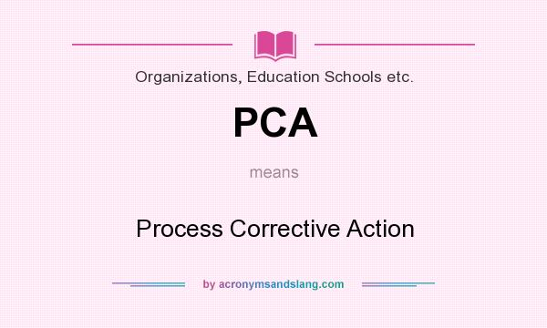 What does PCA mean? It stands for Process Corrective Action