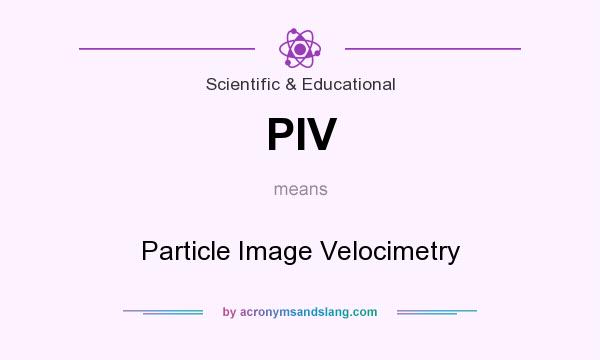 What does PIV mean? It stands for Particle Image Velocimetry