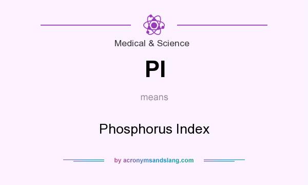 What does PI mean? It stands for Phosphorus Index