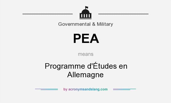 What does PEA mean? It stands for Programme d`Études en Allemagne