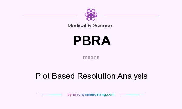 What does PBRA mean? It stands for Plot Based Resolution Analysis