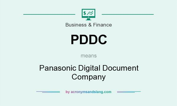 What does PDDC mean? It stands for Panasonic Digital Document Company